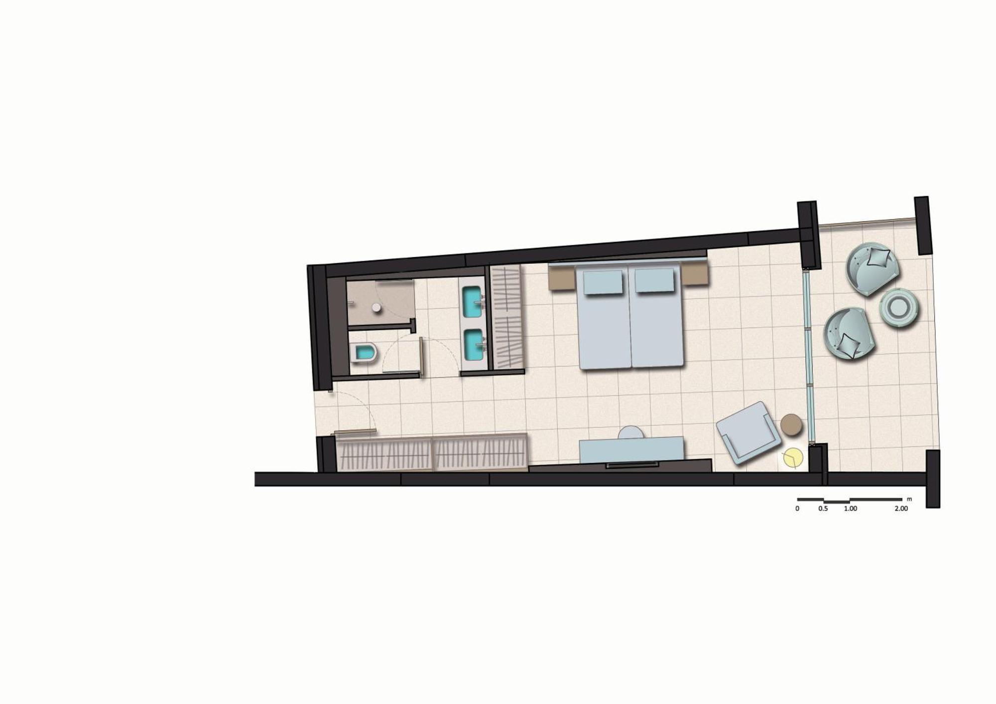 美瑞格Spa度假村 帕利乌里翁 客房 照片 Floorplan of a typical studio apartment